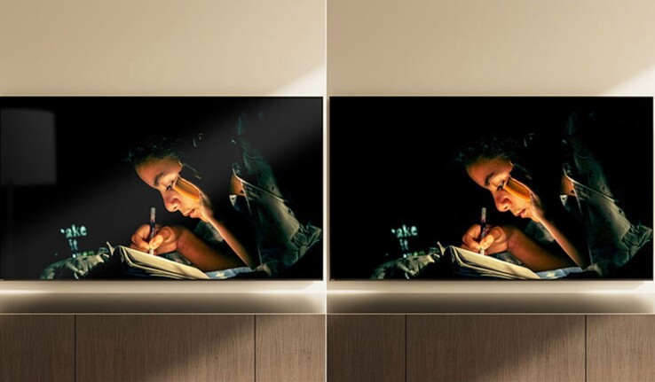 Exemple illustratif du film anti-reflet et anti-éblouissement Immersive Black Screen Pro (R) utilisé sur les téléviseurs HD Bravia 9 II.