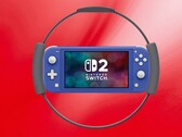 Maquette de la Switch 2 Lite entourée de la manette Ring Fit