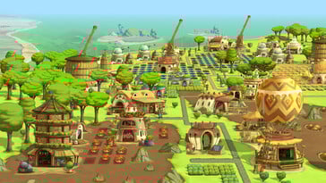 Une image montrant le village dans The Wandering Village. (Source de l'image : Steam)