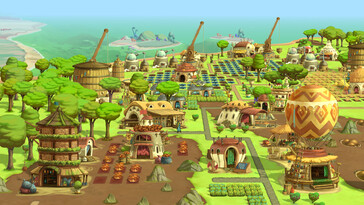 Une image montrant le village dans The Wandering Village. (Source de l'image : Steam)