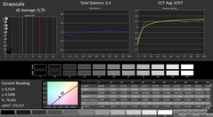 Asus ROG G703GX - CalMAN : Échelle de gris (après calibrage).