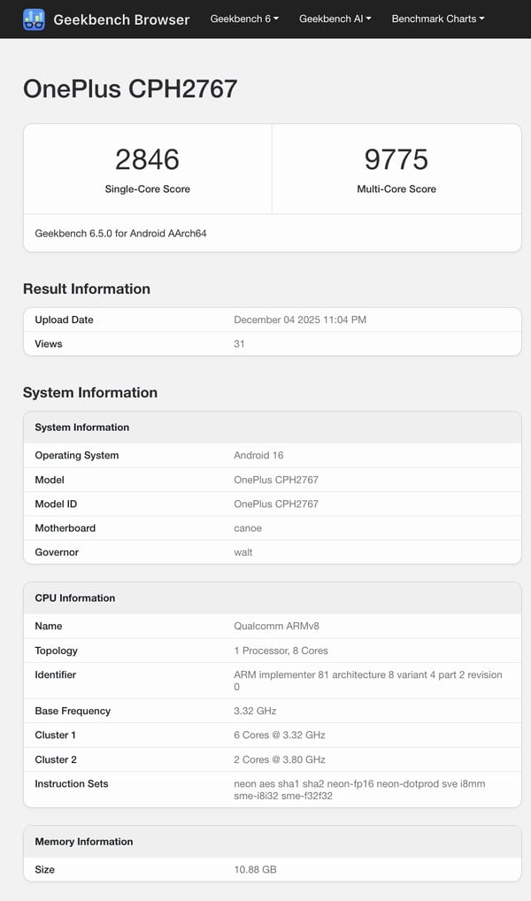 (Source : Geekbench)
