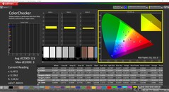 CalMAN ColorChecker (profil : calibré, espace colorimétrique cible : P3)