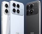 Le Poco X8s compact en blanc, noir et bleu