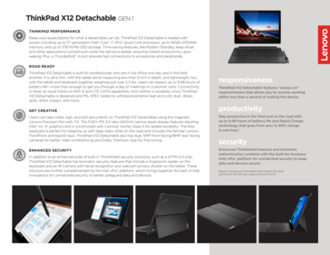 Spécifications du Lenovo ThinkPad X12 détachable Gen 1