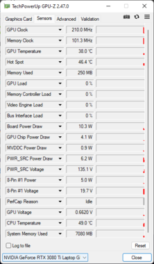 GPU-Z - GPU pour ordinateur portable Nvidia GeForce RTX 3080 Ti