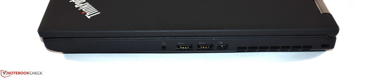 Côté droit : combo audio jack, 2 USB A 3.0, MiniDisplayPort.