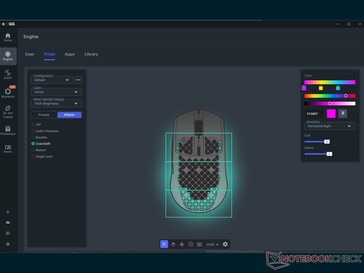 Prism dans SteelSeries GG pour la personnalisation de l'éclairage.