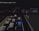 Visuel de sélection de parking Tesla FSD 14. (Source de l'image : Tesla)