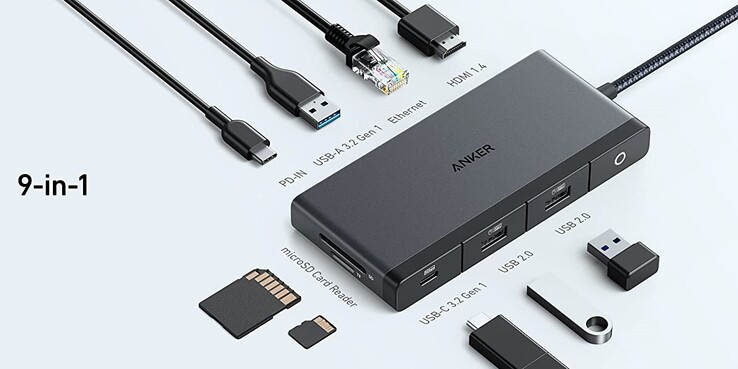 Le hub USB-C Anker 552 (9-en-1, 4K HDMI) (Source de l'image : Anker)