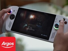 L&#039;ordinateur de poche Asus ROG Xbox Ally présenté avec le logo Argos (Source de l&#039;image : Microsoft Xbox Gaming, Argos avec modifications)