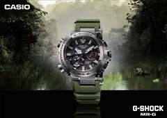 La Casio G-Shock MR-G BF1000RG-3AJR (en photo) présente une palette de couleurs militaires vert olive. (Source de l'image : Great G-Shock World)