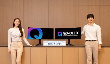 Panneau QD-OLED V-Stripe de Samsung avec une vitesse de rafraîchissement de 360 Hz. (Source de l'image : Samsung Display)