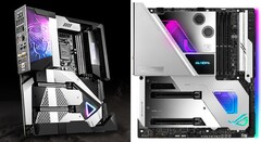 MSI MEG Z590 GODLIKE et Asus ROG Maximus XIII Extreme Glacial. (Source de l&#039;image : MSI/Asus)