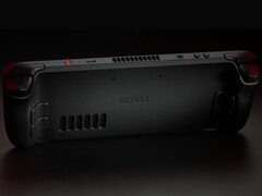 Une vue de l'arrière de la Steam Deck OLED
