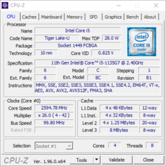 Infos système CPU-Z : CPU