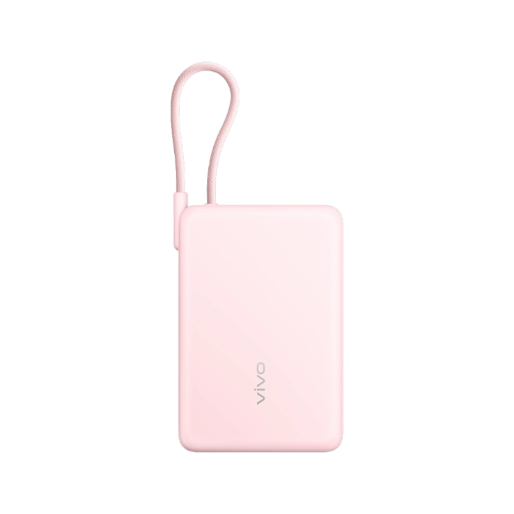 Le vivo 33W Power Bank avec câble intégré 10000mAh (rose). (Source de l'image : vivo)