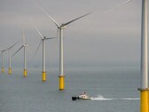 Un bateau dans le parc éolien offshore de Rampion (Source : Rampion)