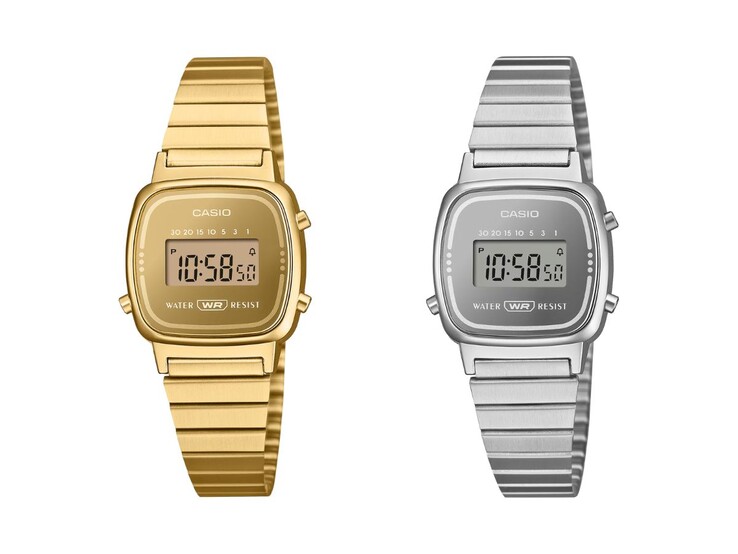Les montres Casio Classic LA670WEGS-9A (à gauche) et LA670WES-7A (à droite)