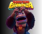 Un Donkey Kong aggravé photographié sous le logo de Donkey Kong Bananza (Image source : Nintendo of America with edits)
