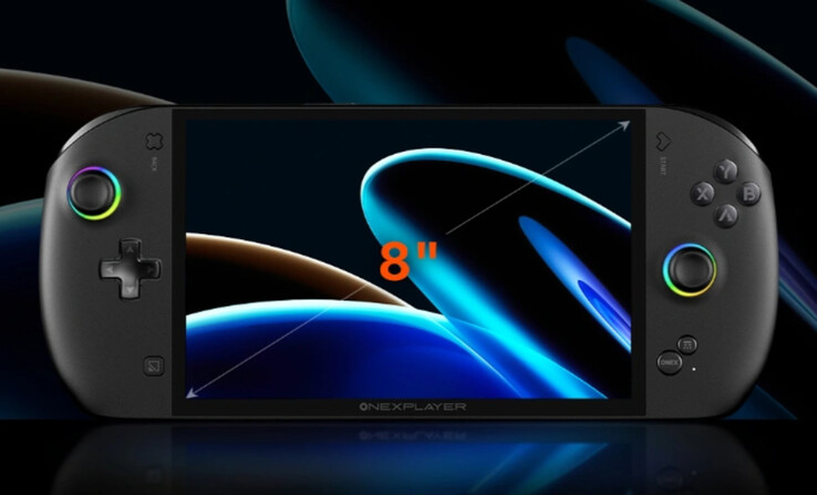 Le OneXFly Apex est doté d'un écran de 8 pouces, d'un VRR de 120 Hz et d'un affichage natif en mode paysage. (Source de l'image : One-Netbook)