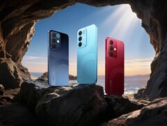 Le Realme 15x est disponible en bleu marine, bleu aqua et rouge marron. (Image 