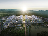 Rendu de SK hynix représentant le pôle des semi-conducteurs de Yongin, illustré ci-contre.