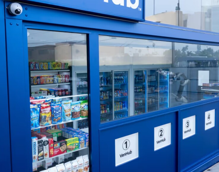 Les magasins Venhub sont protégés par des caméras de surveillance, des vitres pare-balles et une conception qui empêche les vols de foule. (Source de l'image : Venhub)