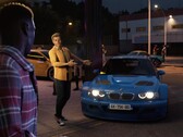 Capture d'écran de la bande-annonce de Clutch montrant une voiture de course BMW modifiée.