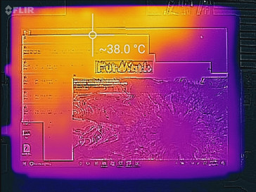 Températures en sollicitation maximum (dessus)