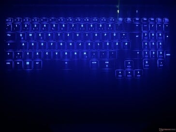 Rétroéclairage du clavier (ici en bleu à titre d'exemple)