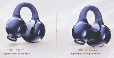 Le Kinera Sylvie est équipé de buses acoustiques rétractables qui permettent de l'utiliser aussi bien en mode intra-auriculaire qu'en mode ouvert.