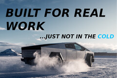 Le Tesla Cybertruck perd 70 % de son autonomie nominale EPA lorsqu'il tracte sa charge nominale maximale par temps froid. (Source de l'image : Tesla - édité)