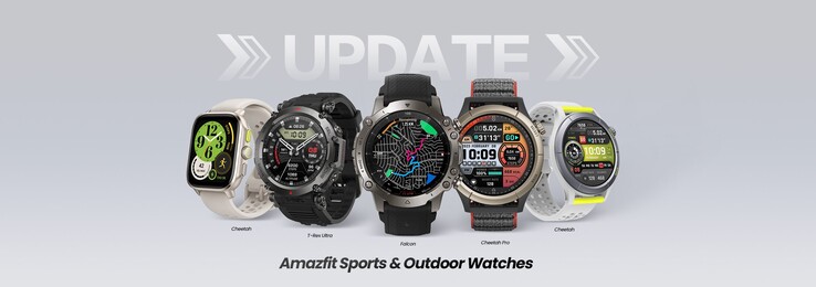 La nouvelle mise à jour Amazfit est disponible pour les smartwatches Cheetah, Falcon et T-Rex Ultra. (Source de l'image : Amazfit)