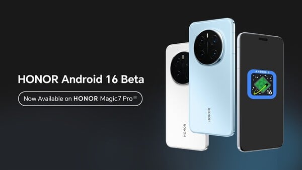Android 16 Beta est déjà disponible pour Honor Magic7 Pro, mais une mise à jour stable arrivera plus tard dans l'année. (Source de l'image : Honor)