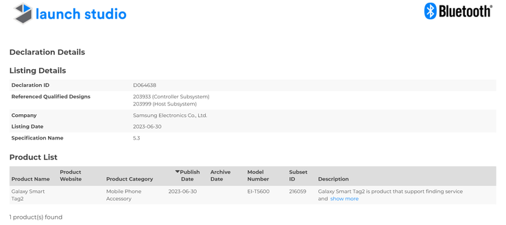 Les "Galaxy S23 FE " et " Tag2 " apparaissent dans de nouvelles fuites. (Source : 3C via MySmartPrice, Bluetooth SIG)