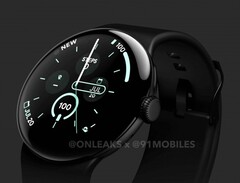 La Google Pixel Watch 3 n'a quasiment pas changé de design, mais elle présente de nouvelles fonctionnalités. (Source de l'image : @OnLeaks / 91mobiles)