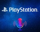 Bannière avec le logo PlayStation et le symbole podcast
