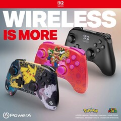 La manette PowerA Advantage Wireless est disponible en noir, Mario and Friends et Pokemon Mega Evolutions (Image source : PowerA)
