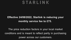 Les messages de réduction de prix (image : Starlink)