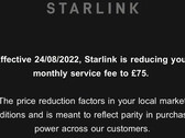 Les messages de réduction de prix (image : Starlink)