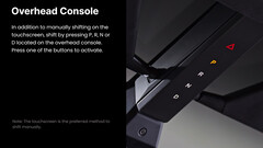 Le Cybertruck dispose d&#039;un levier de vitesse dans la console supérieure (image : Tesla)