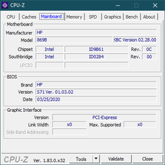 HP ProBook 430 G7 - CPU-Z : carte-mère.