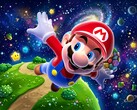 mario 3D volant dans le décor de Super Mario Galaxy