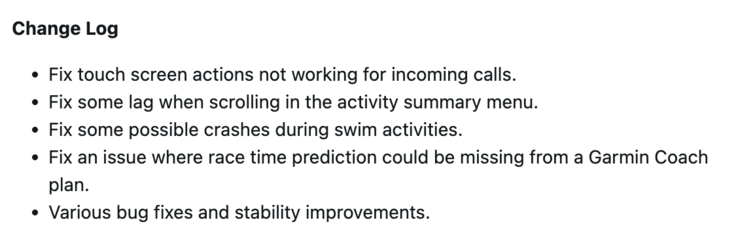Changements de la version 27.09 du logiciel pour les autres smartwatches Garmin Forerunner. (Source de l'image : Garmin)