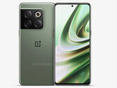 Selon les rumeurs, le OnePlus 10T serait lancé en deux couleurs, dont la teinte verte montrée dans les rendus de CAO qui ont fuité. (Image source : @OnLeaks &amp; SmartPrix)