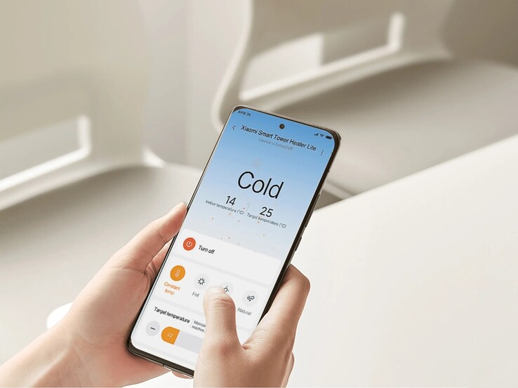 Le Xiaomi Smart Tower Heater Lite peut être contrôlé via l'application Xiaomi Home/Mi Home (Source de l'image : Xiaomi)