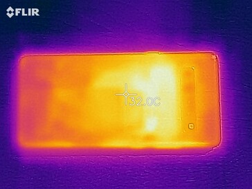 Samsung Galaxy S10 5G - Relevé thermique à l'arrière de l'appareil en cas de sollicitations.