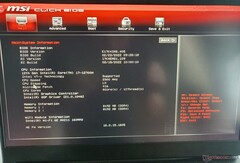 BIOS du Vector GP76 de MSI : Informations sur le système