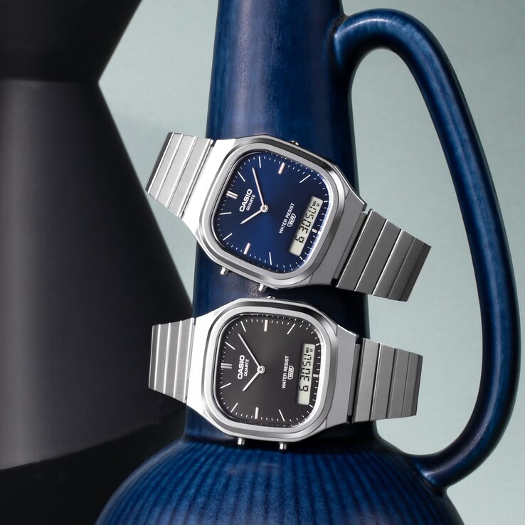 Les modèles Casio AQ-240E-2A2 et AQ-240E-1A sont dotés d'une finition argentée.